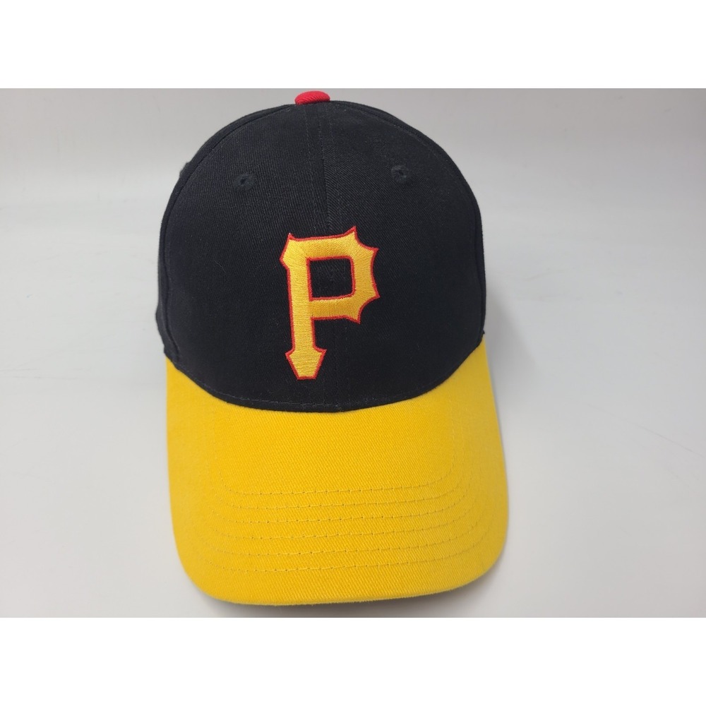 Vintage Pittsburgh Pirates TEI Adjustable Hat Cap MLB Baseball Black Yellow Red